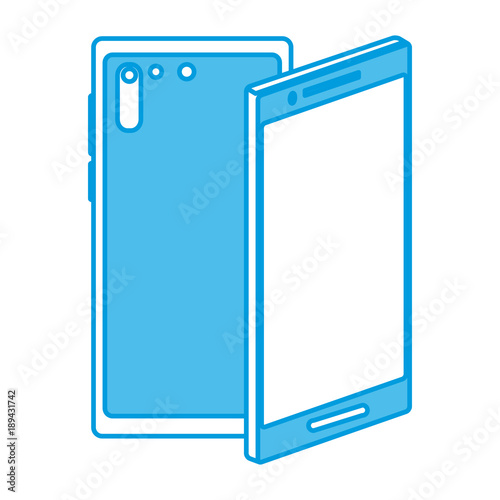 Smartphone frontview and backview icon vector illustration graphic design