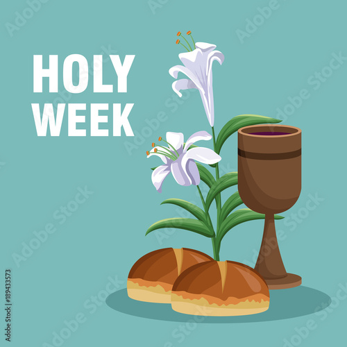 Holy week catholic tradition icon vector illustration graphic design
