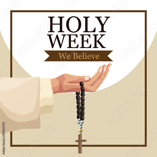 Holy week catholic tradition icon vector illustration graphic design