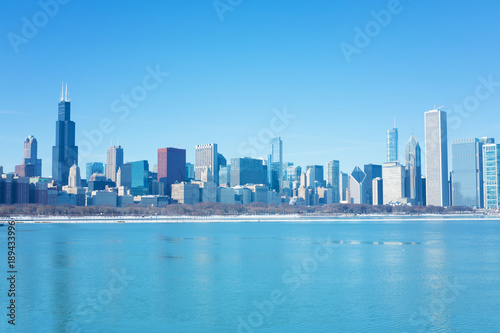 Winter Chicago skyline
