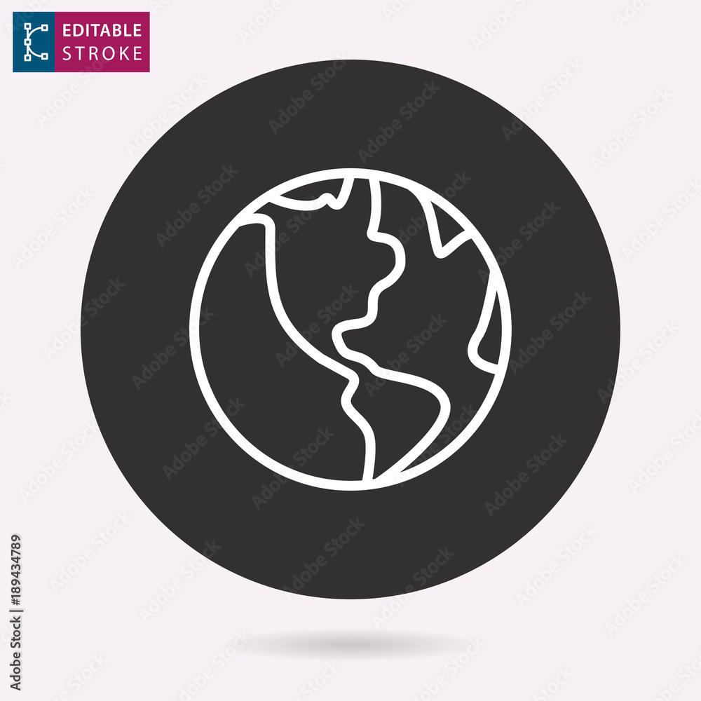 Globe line vector icon. Editable stroke. Globe line vector icon. Editable stroke.