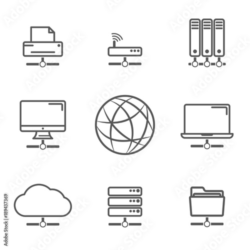network icon. Connected devices