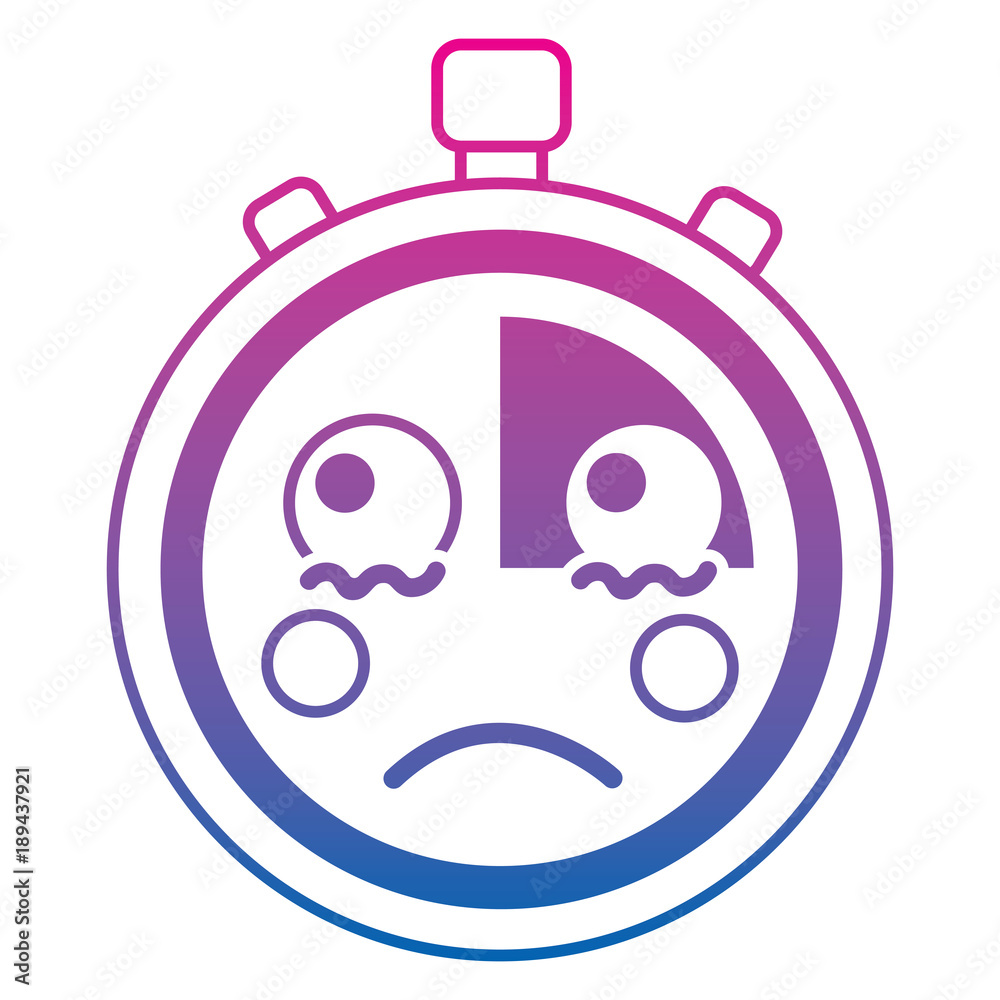 kawaii chronometer speed timer cartoon character vector illustration color line gradient kawaii chronometer speed timer cartoon character vector illustration color line gradient