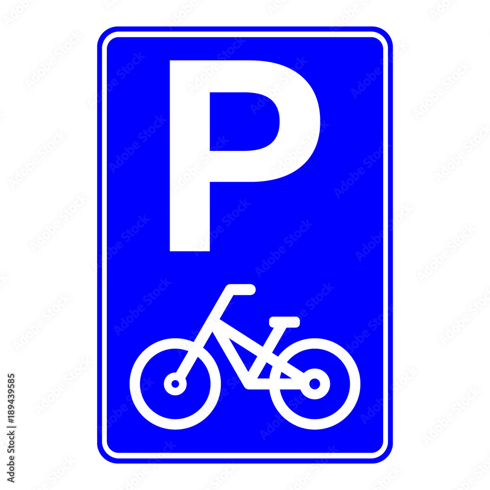 BIKE PARKING ZONE road sign. Vector icon. BIKE PARKING ZONE road sign. Vector icon.