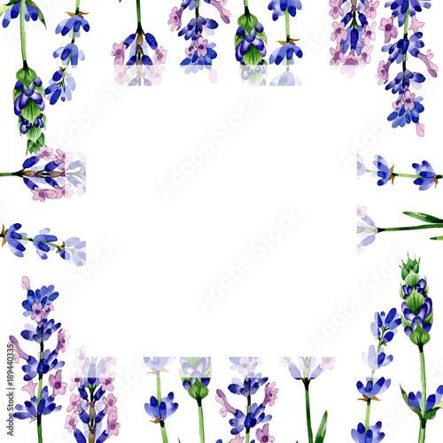 Wallpaper Mural Wildflower lavender flower frame in a watercolor style. Full name of the plant: lavender. Aquarelle wild flower for background, texture, wrapper pattern, frame or border. Torontodigital.ca