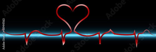 cardiogram of heart-vector image