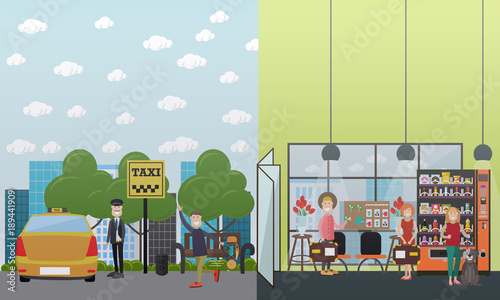 Tourist people vector illustration in flat style
