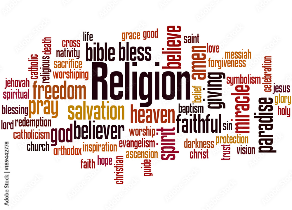 Fototapeta premium Religion word cloud concept 4