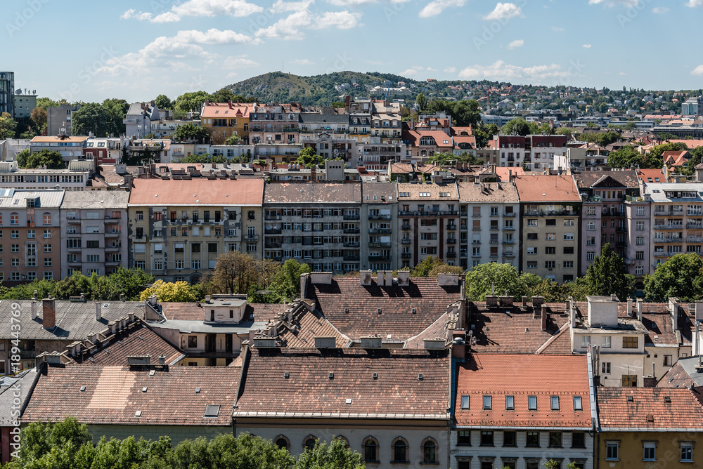 High angle view of Residential District in Budapest