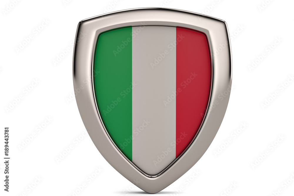 Flag on metal shiny shield.3D illustration. Flag on metal shiny shield.3D illustration.