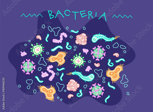 Bacteria microorganisms illustration