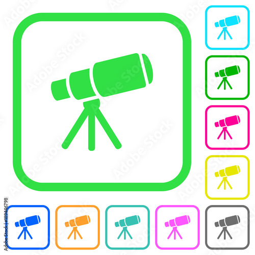 Space telescope vivid colored flat icons