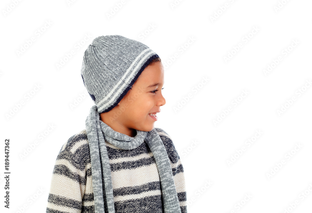 Beautiful child with wool scarf