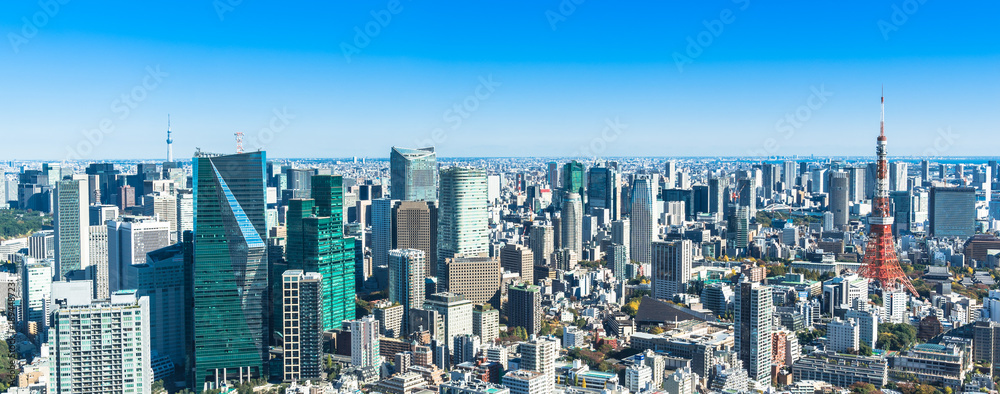 Naklejka premium 東京タワーと東京スカイツリー ワイド