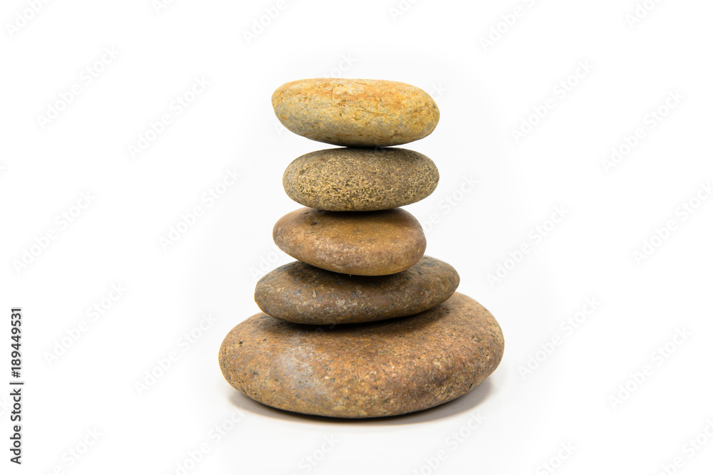 Spa stones stacked 5 cube on white floor Spa stones stacked 5 cube on white floor