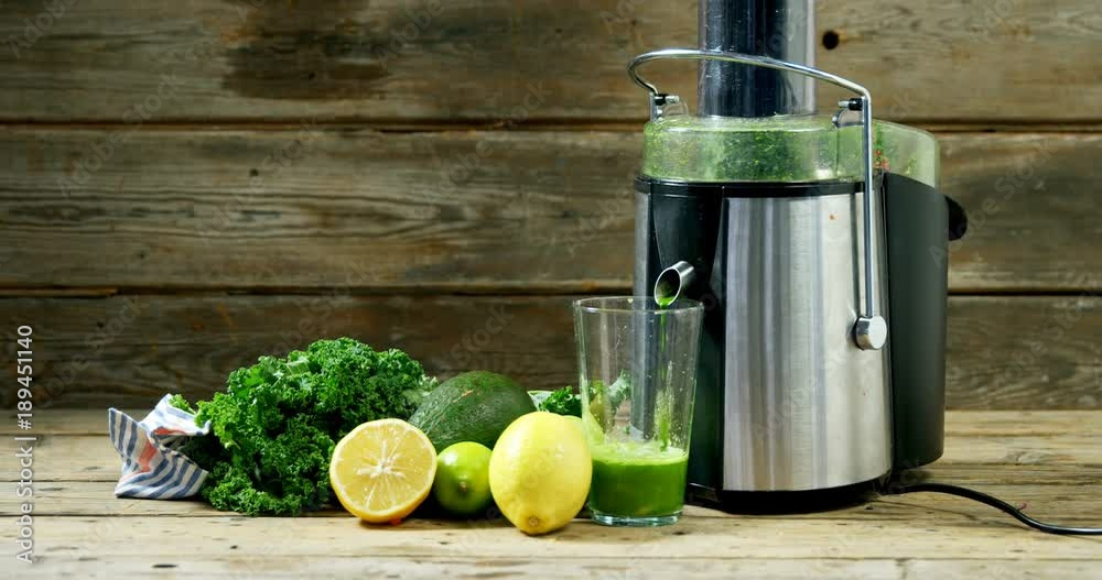 Juice being grind in juicer 