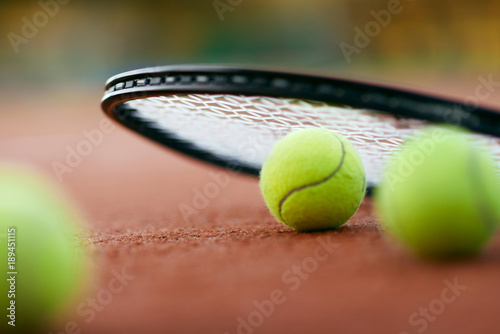 Sport. Tennis Balls And Racket On Court © puhhha