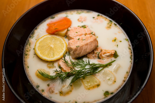 Finland fish soup with salmon.