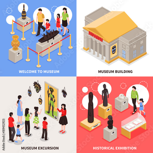 Museum Isometric Design Concept