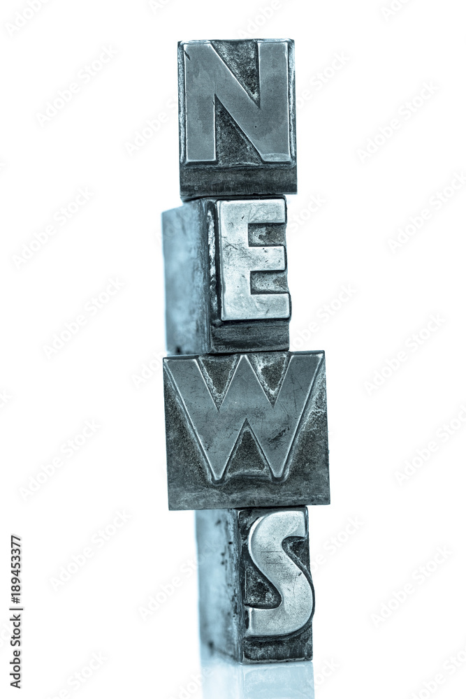 news written with lead letters
