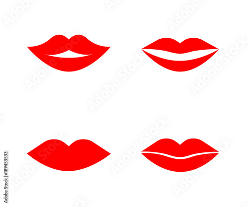 Kiss with red lipstick