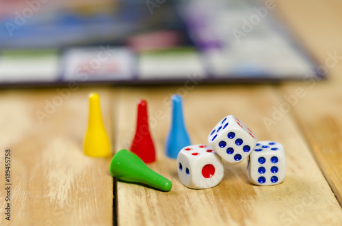 Board game with dice
