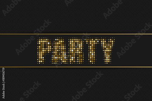 Party golden halftone sign