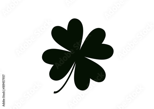 Four leaf clover isolated on white, vector illustration for St. Patrick's day 