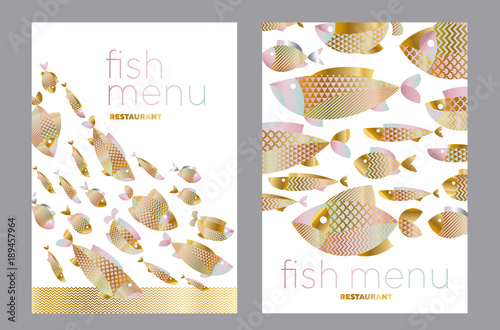 Abstract assorted  gold fis...