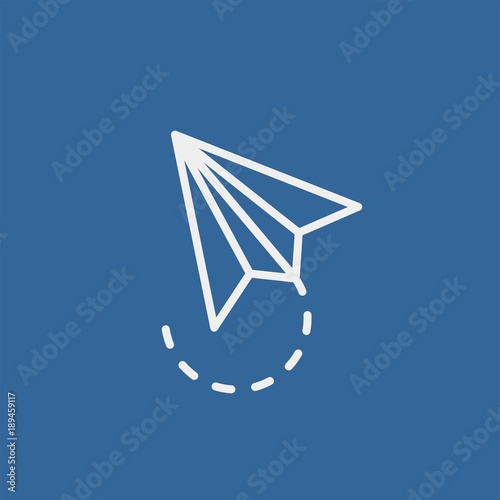 Paper plane flat vector icon