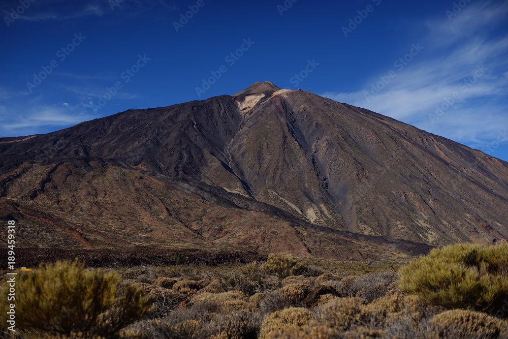 The Teide volcano in Tenerife. Spain. Canary Islands. The Teide is the main attraction of Tenerife. The volcano itself and the area that surrounds it form the Teide national Park.