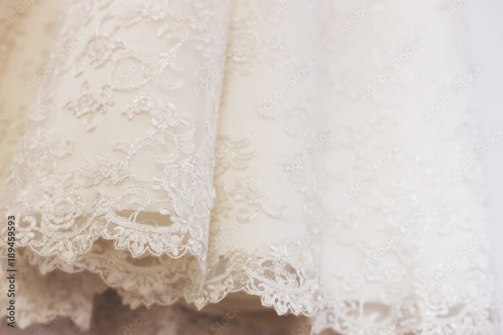 Obraz premium White lace texture close up