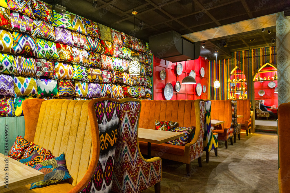 Fototapeta premium Interior of the restaurant in oriental style
