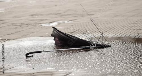 A broken umbrella