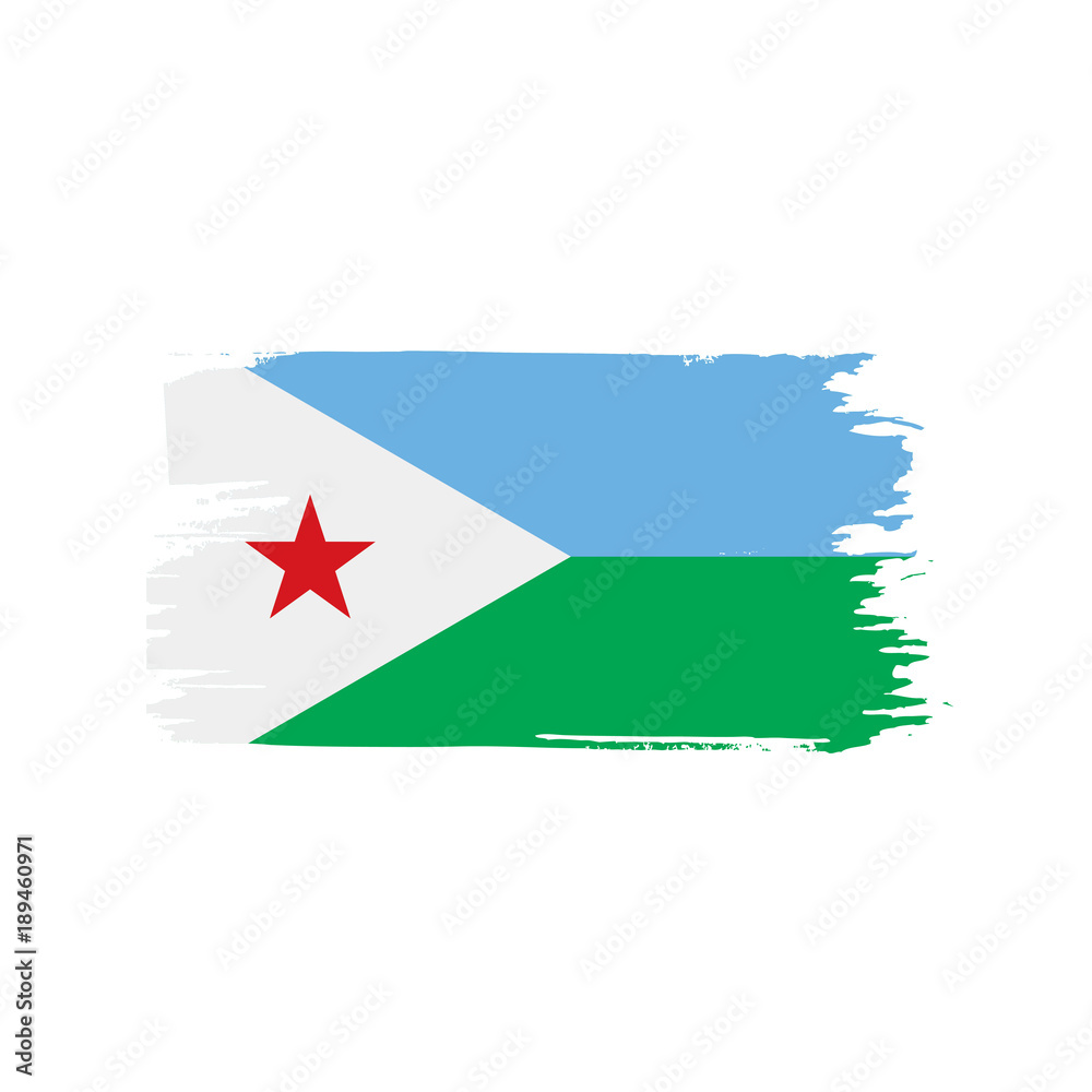 Djibouti flag, vector illustration Djibouti flag, vector illustration