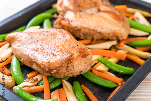 grilled chicken with vegetable