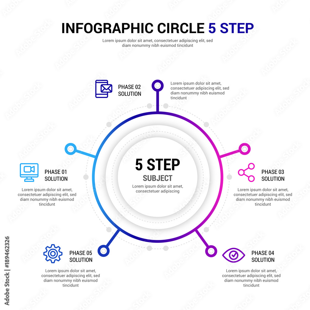 Circle 5 step Infographic Circle 5 step Infographic