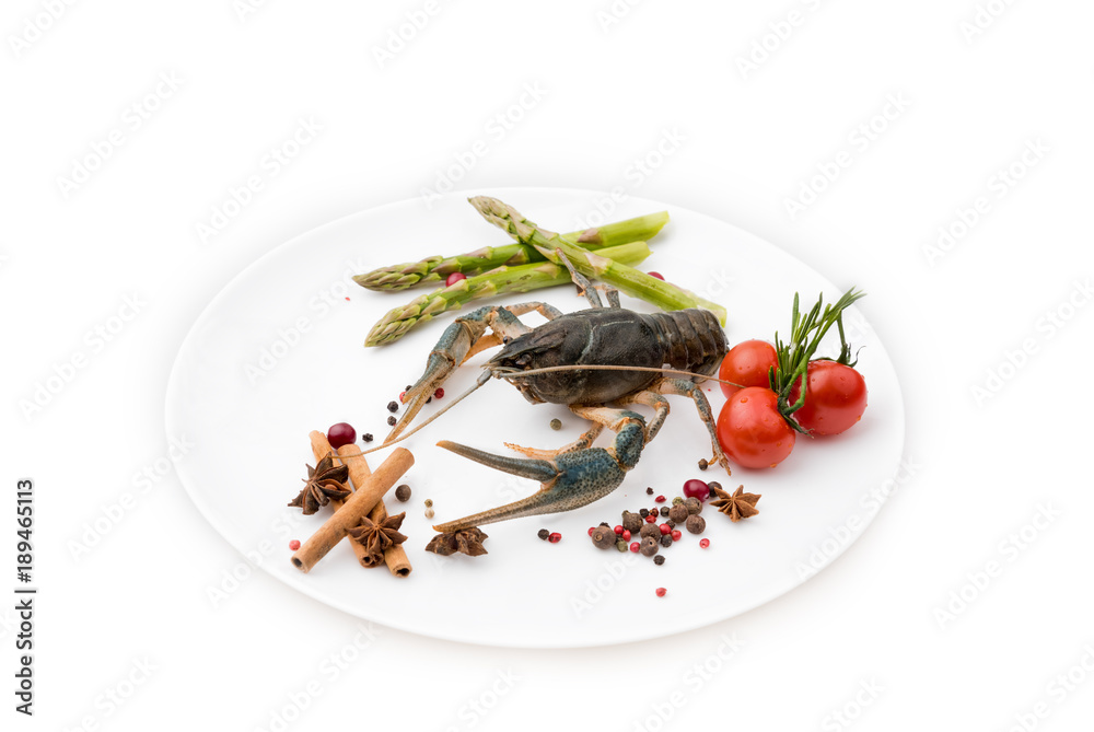 live cancer with vegetables on a plate