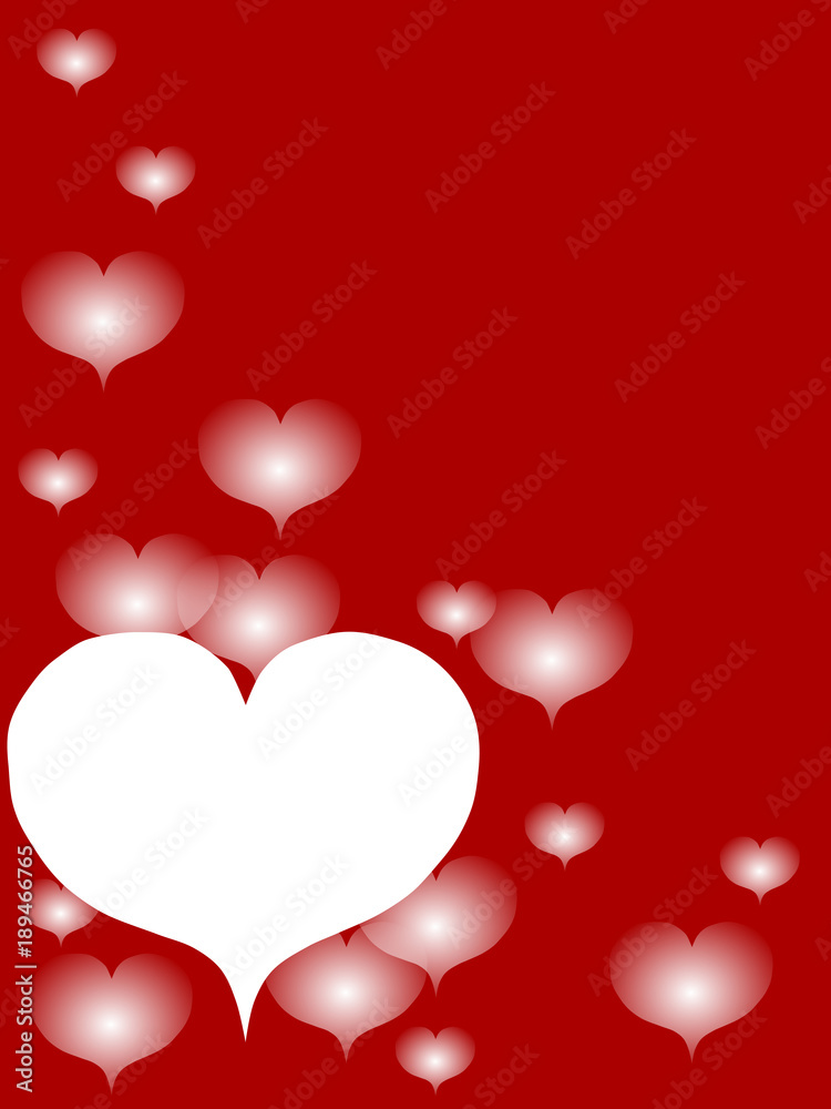 white hearts on red