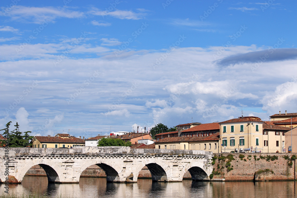 Tiberius bridge landmark Rimini Italy