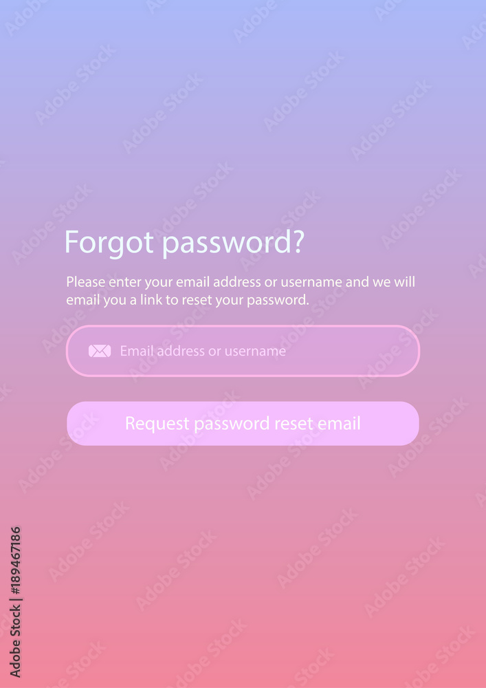 Restore password. Forgot password form page with gradient ...