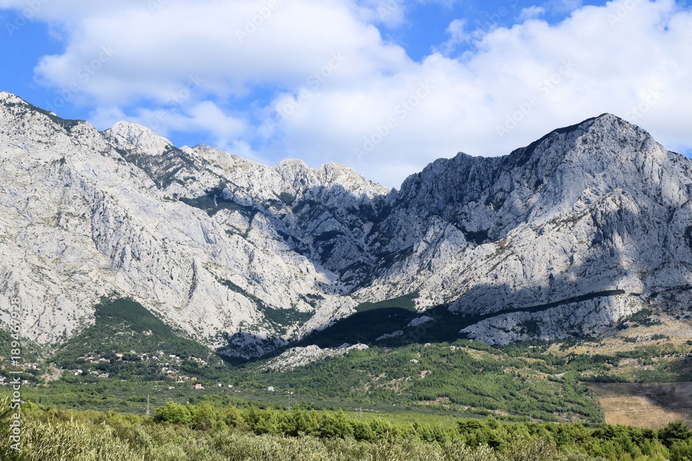 Biokovo mountains near Baska Voda and Brela in Croatia