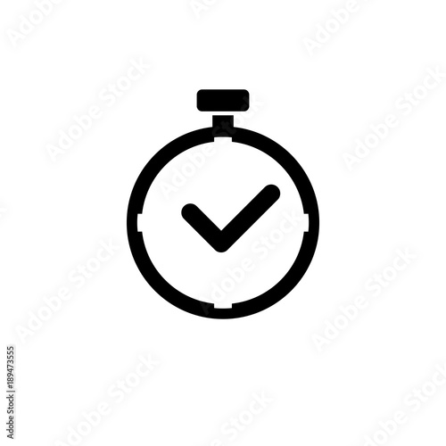 Clock vector icon. Time vector illustration. Trendy Flat style for graphic design, Web site, UI