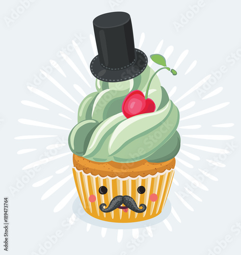 Vintage Father's day cupcake poster design