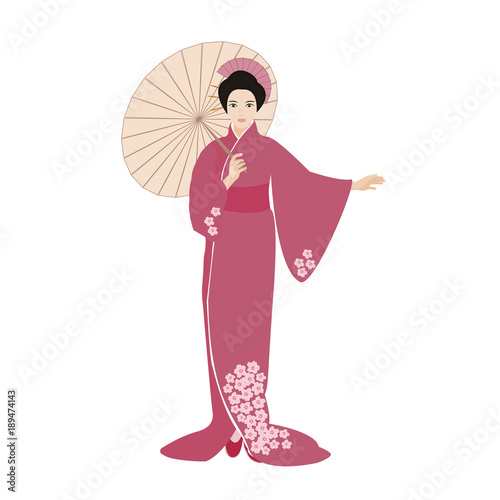 Japanese. Flat design, no gradient. Vector illustration.