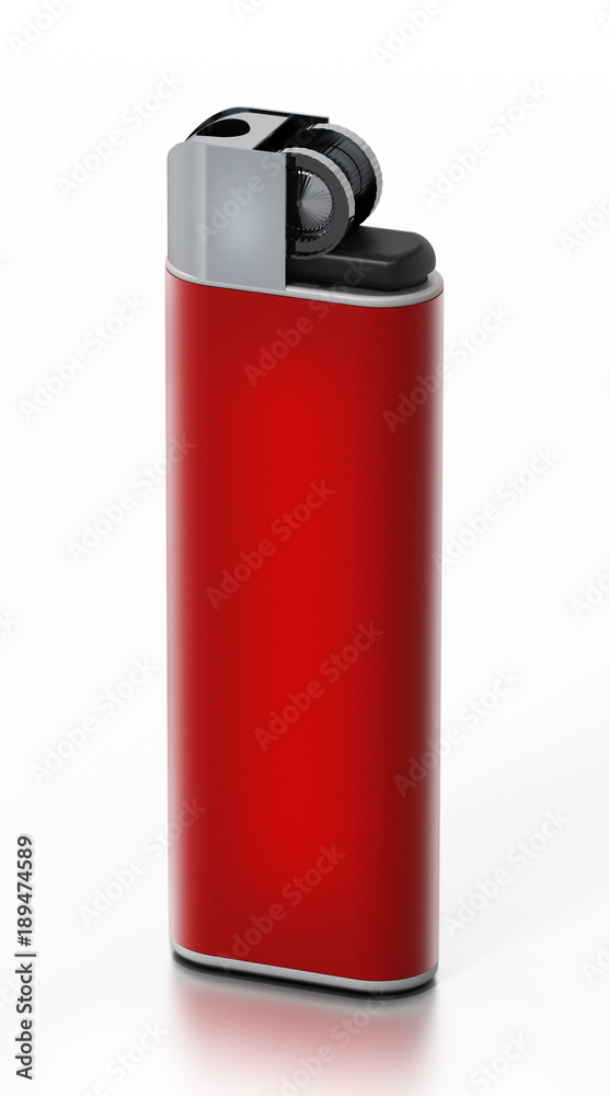 Generic red lighter isolated on white background. 3D illustration Generic red lighter isolated on white background. 3D illustration