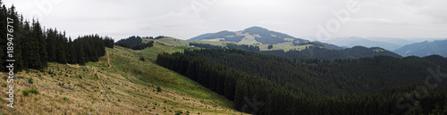 Carpatian mountains view from the top