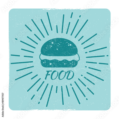 Grunge food hipster badge burger