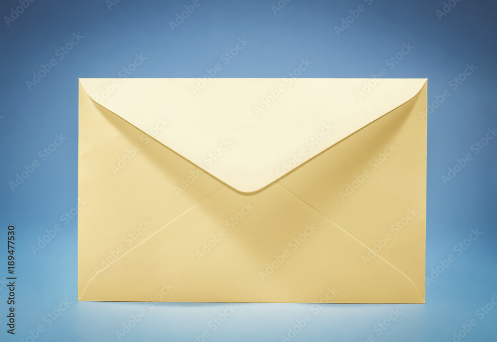 yellow envelope on blue