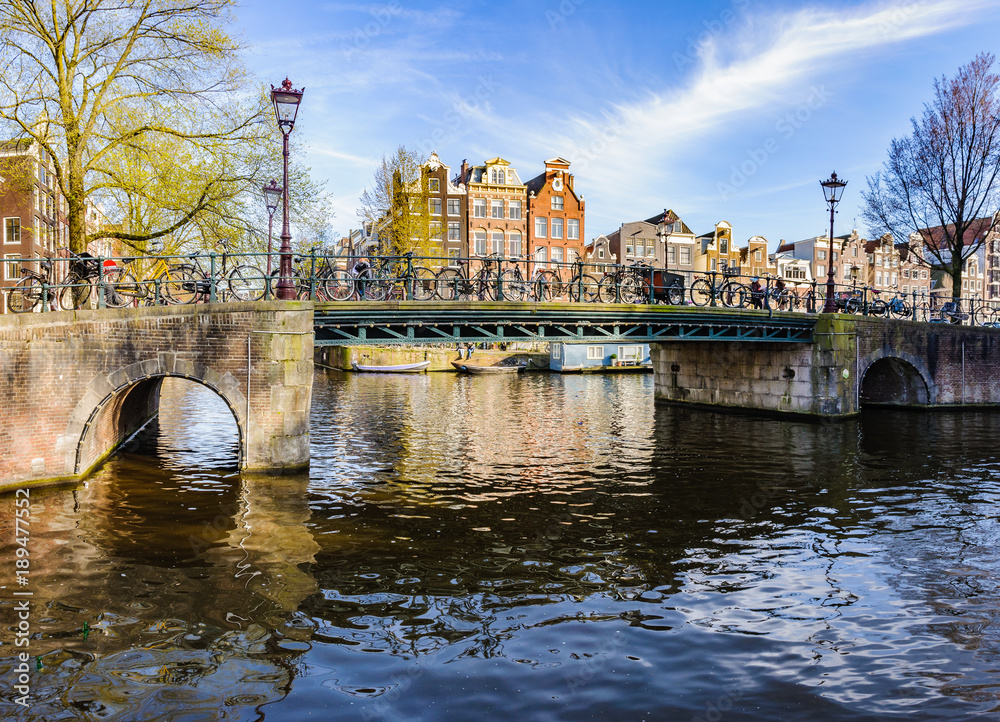 Bridge on the Canals of Amsterdam, Holland